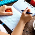 **Image Prompt:** Woman writing in a health journal with healthy snacks nearby, focus on tracking progress and celebrating small wins.