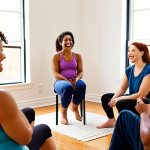 **

Prompt: A vibrant, authentic health coach leading a free wellness workshop in a cozy studio. Diverse group of participants engaging actively, smiles all around. Focus on the coach's genuine passion and helpfulness, not overly polished marketing. Warm, inviting atmosphere.

**